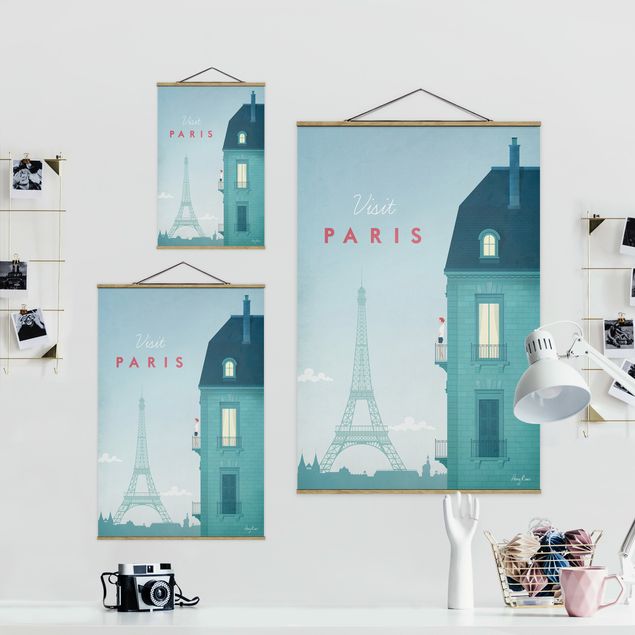 Tavlor blå Travel Poster - Paris