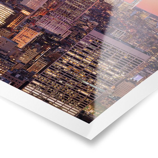 Posters landskap Sunset Manhattan New York City