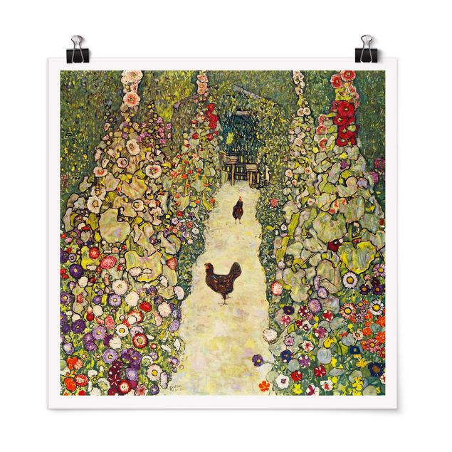 Konstutskrifter Gustav Klimt - Garden Path with Hens