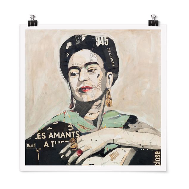 Posters konstutskrifter Frida Kahlo - Collage No.4