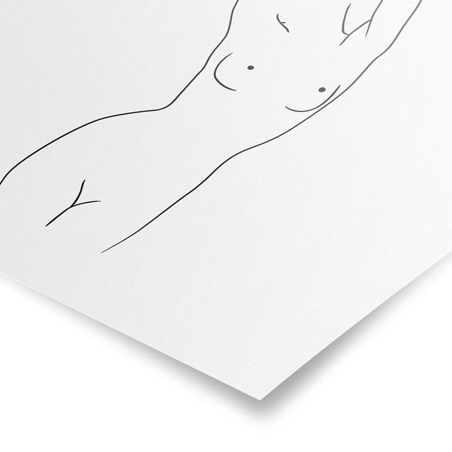 Posters konstutskrifter Line Art Nude Black And White