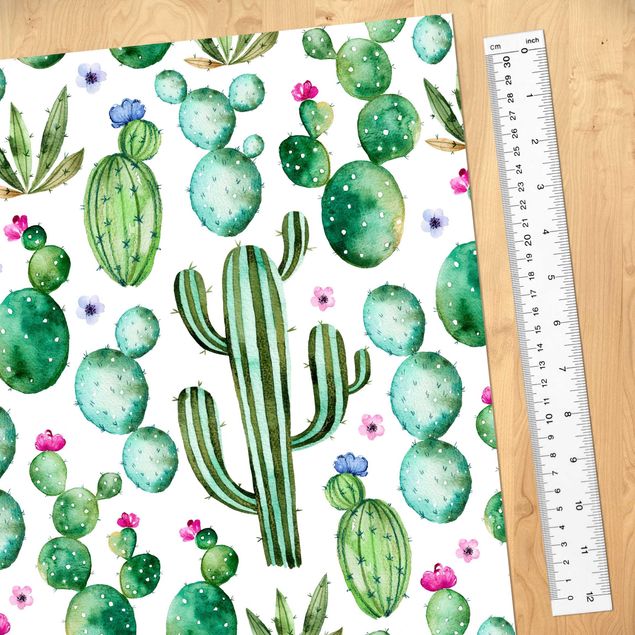 Självhäftande folier matt Watercolour Cactus