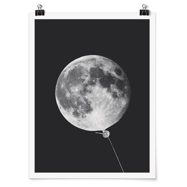 Tavlor konstutskrifter Balloon With Moon