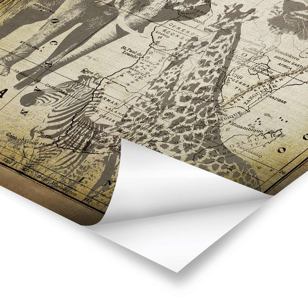 Tavlor Vintage Collage - Africa Wildlife