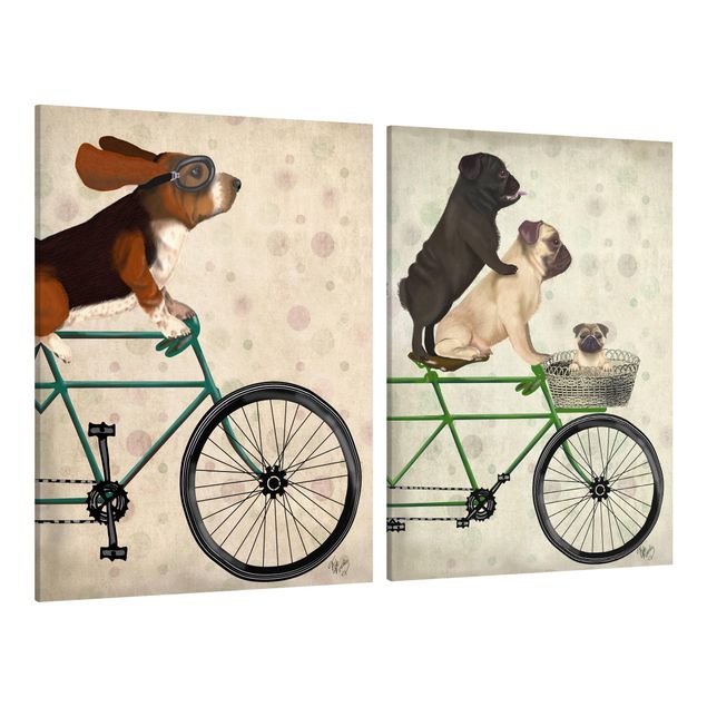 Tavlor hundar Cycling - Basset And Pugs Set I