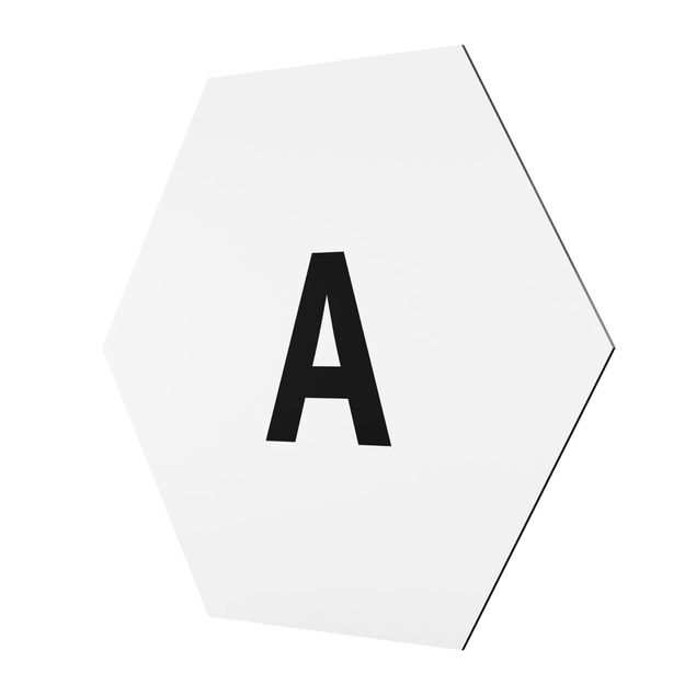 Hexagonala tavlor Letter White A