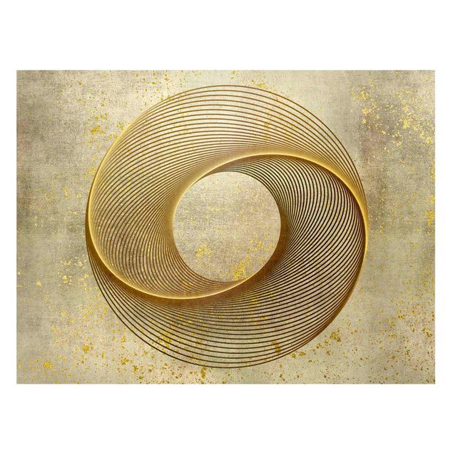 Tavlor konstutskrifter Line Art Circling Spirale Gold
