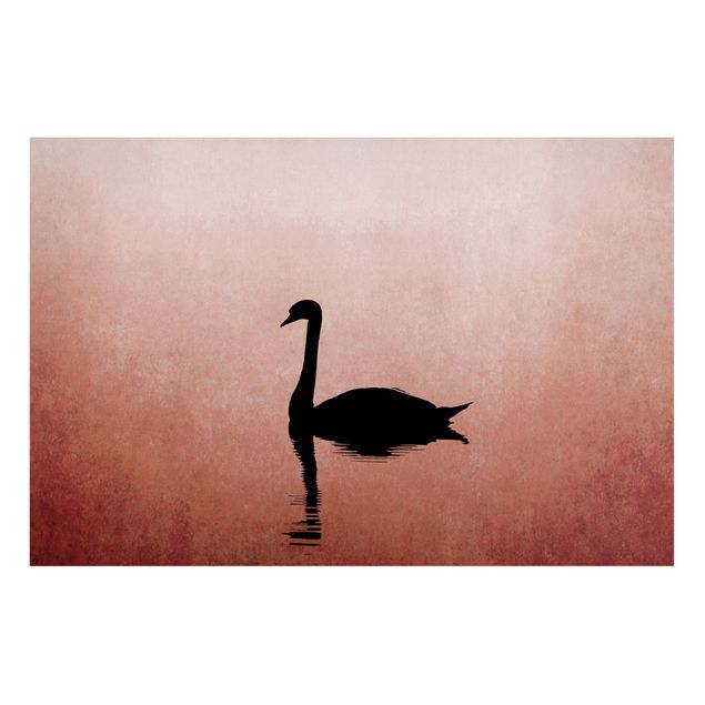 Tavlor landskap Swan In Sunset