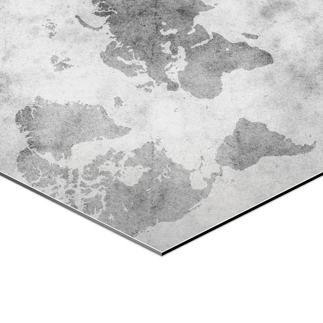 Hexagonala tavlor Vintage World Map II