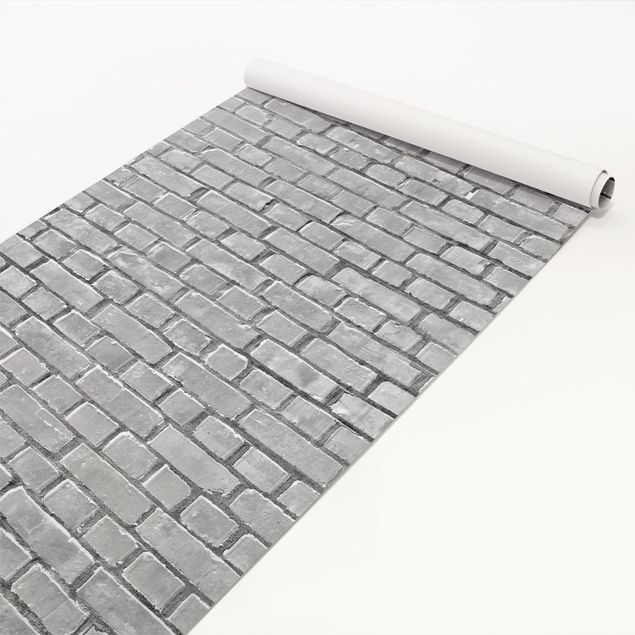 Möbelfolier skåp Brick Tiles Black