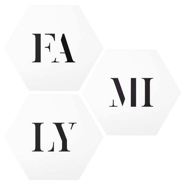 Tavlor ordspråk Letters FAMILY Black Set I