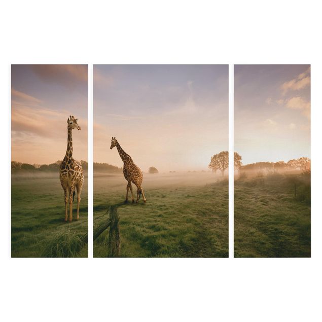 Canvastavlor landskap Surreal Giraffes