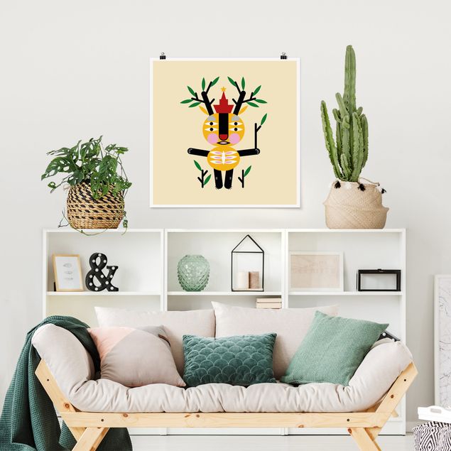 Posters konstutskrifter Collage Ethno Monster - Deer