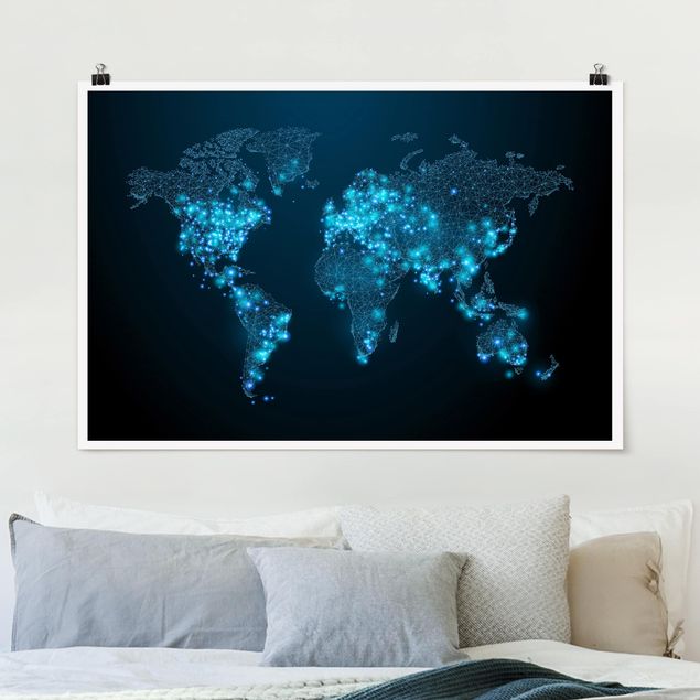 Kök dekoration Connected World World Map