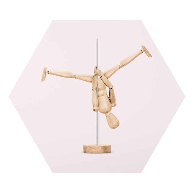 Tavlor rosa Pole Dance With Wooden Figure