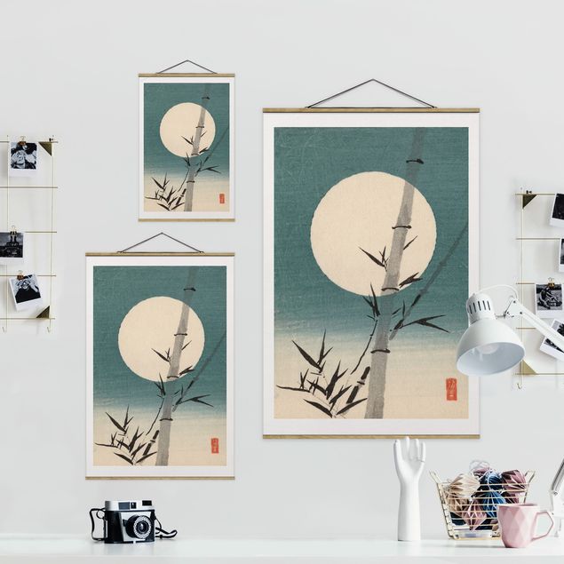 Tavlor vintage Japanese Drawing Bamboo And Moon