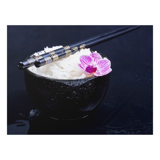 glasskiva kök Rice Bowl With Orchid