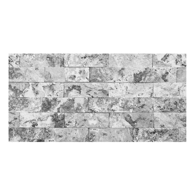 glasskiva kök Stone Wall Natural Marble Grey