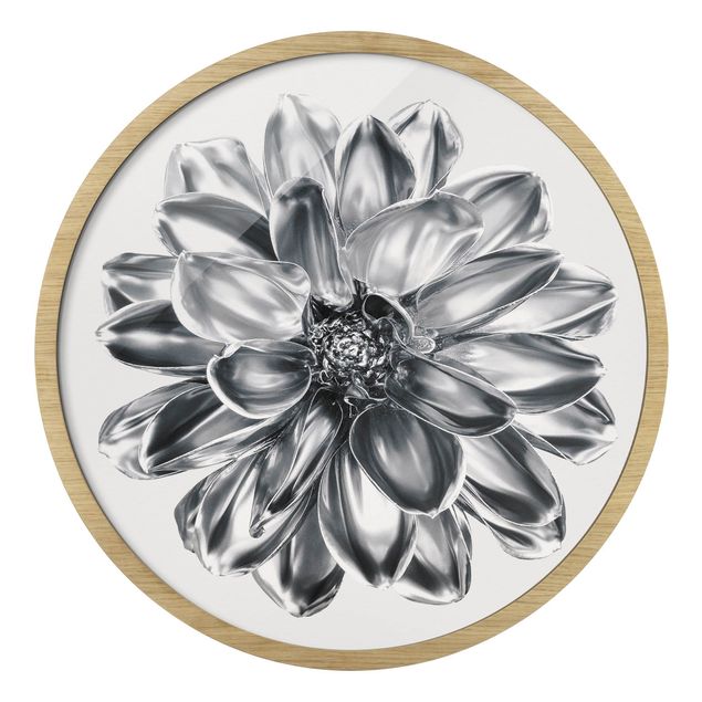 Tavlor grått Dahlia Flower Silver Metallic