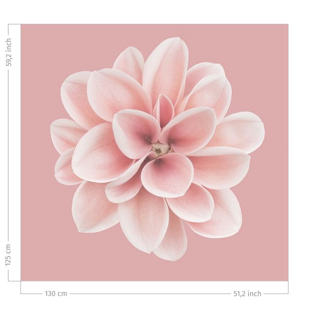 måttbeställd gardin Dahlia Pink Blush Flower Centered