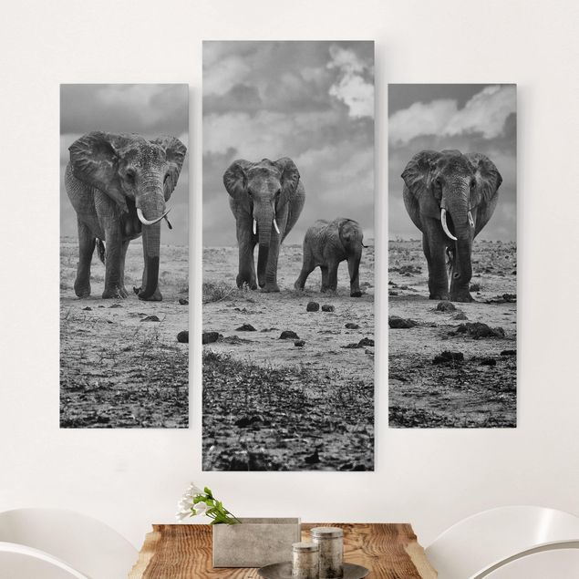 Canvastavlor elefanter Large Familiy