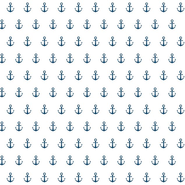 Självhäftande folier Maritime Anchor Monogram Pattern In Blue On White