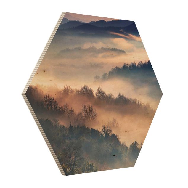 Hexagonala tavlor Fog At Sunset