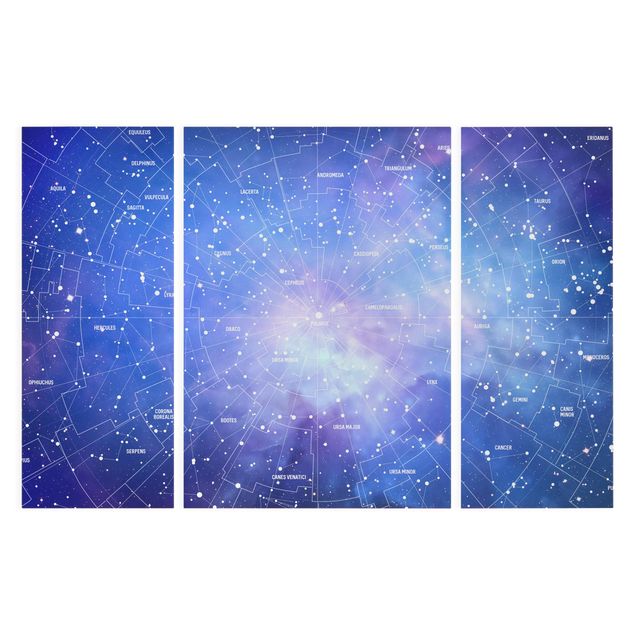 Tavlor blå Stelar Constellation Star Chart