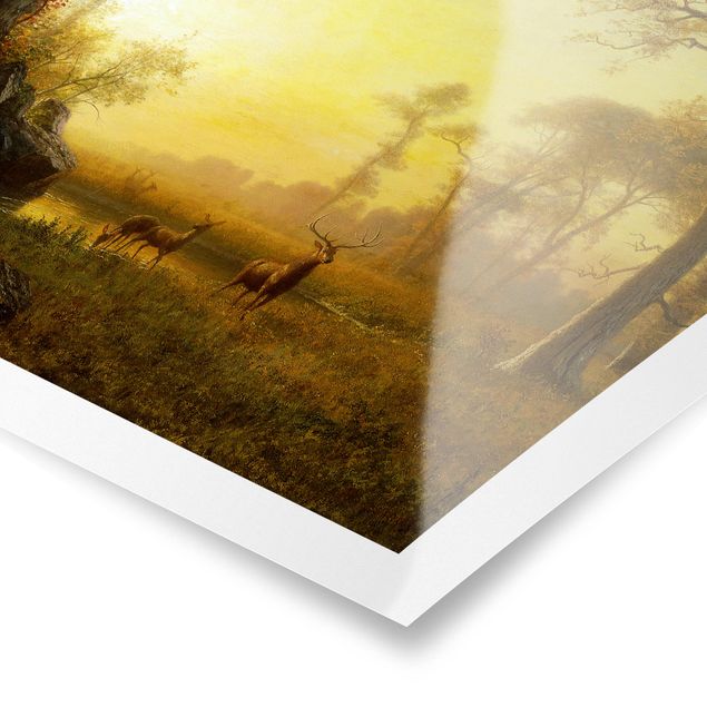 Tavlor landskap Albert Bierstadt - Light in the Forest