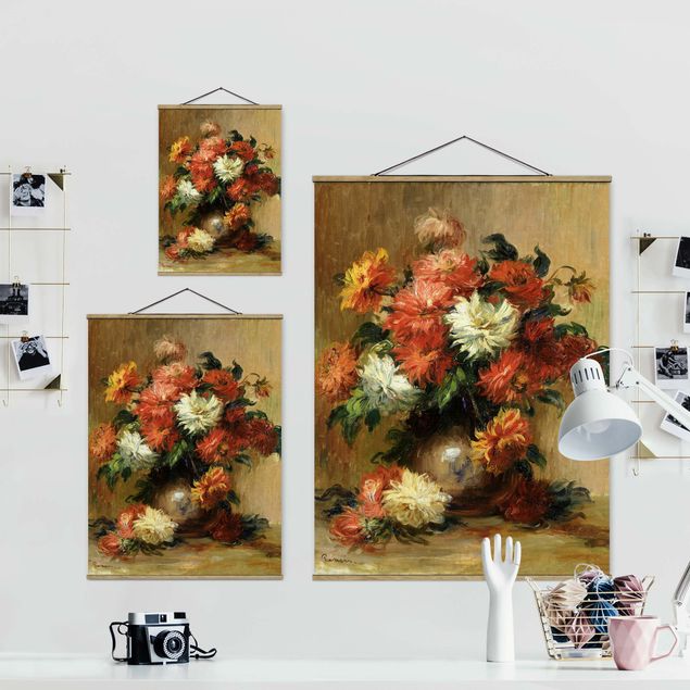 Tavlor blommor  Auguste Renoir - Still Life with Dahlias
