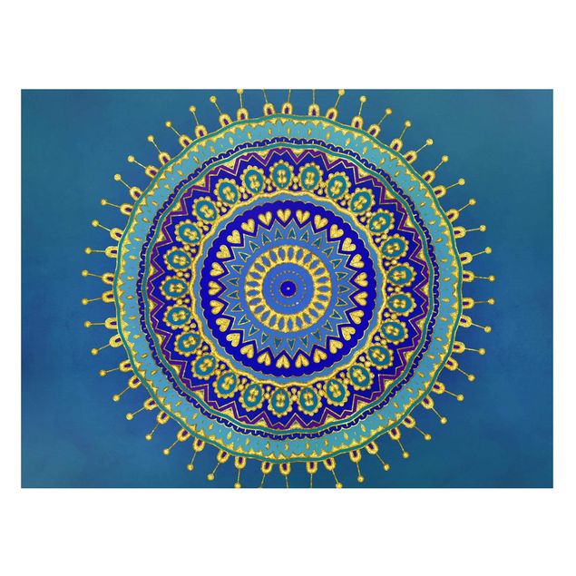 Tavlor konstutskrifter Mandala Blue Gold