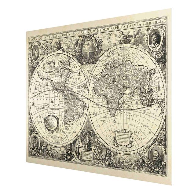 Tavlor retro Vintage World Map Antique Illustration