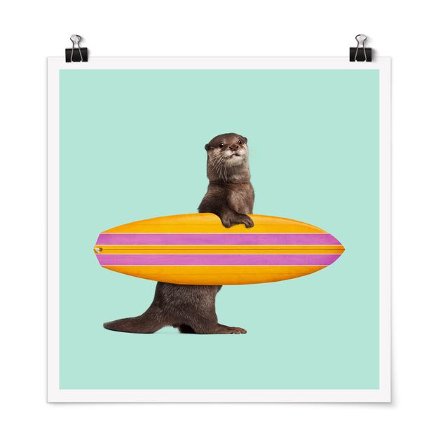 Tavlor landskap Otter With Surfboard