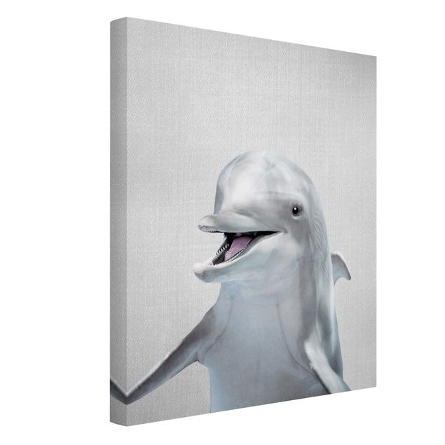 Canvastavlor svart och vitt Dolphin Diddi