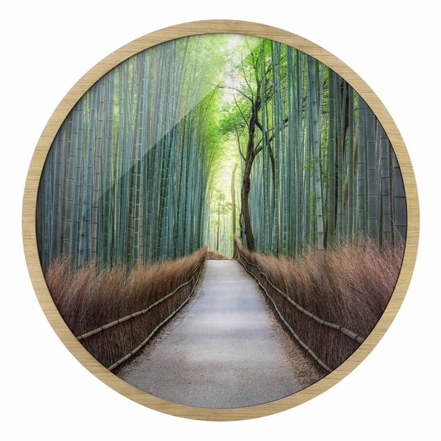 Runde Bilder mit Rahmen The Path Through The Bamboo