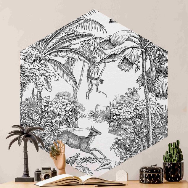 Kök dekoration Detailed Drawing Of Jungle