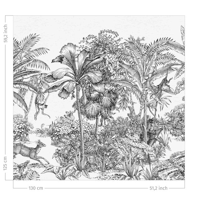 måttbeställd gardin Detailed Drawing Of Jungle