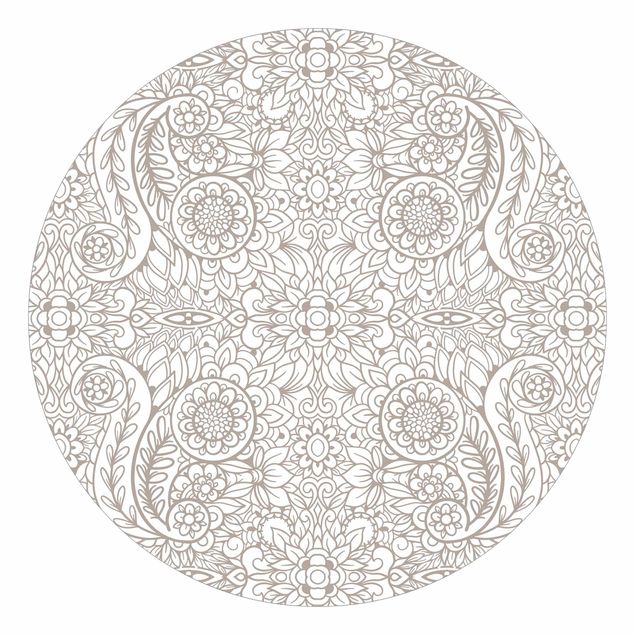 Tapeter modernt Detailed Art Nouveau Pattern In Grey Beige