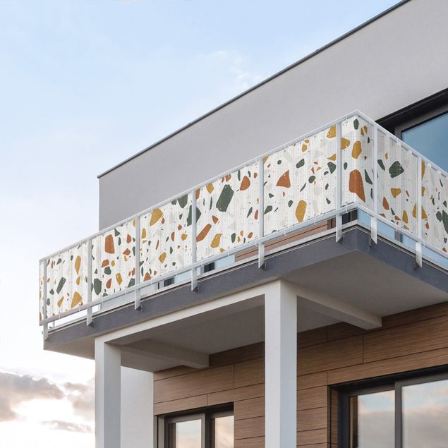 Insynsskydd för balkong väderbeständigt Detailed Terrazzo Pattern Leghorn