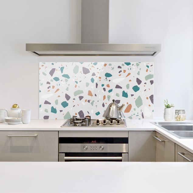 Stänkskydd kök glas mönster Detailed Terrazzo Pattern Grosseto