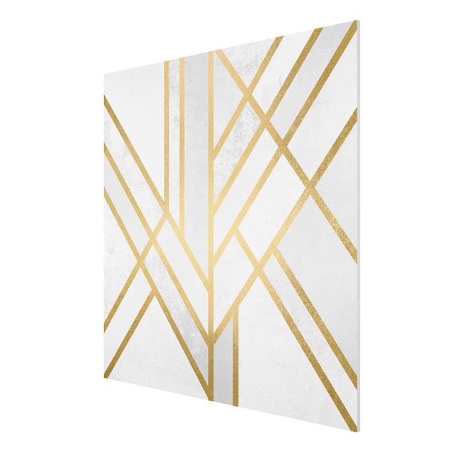 Tavlor mönster Art Deco Geometry White Gold