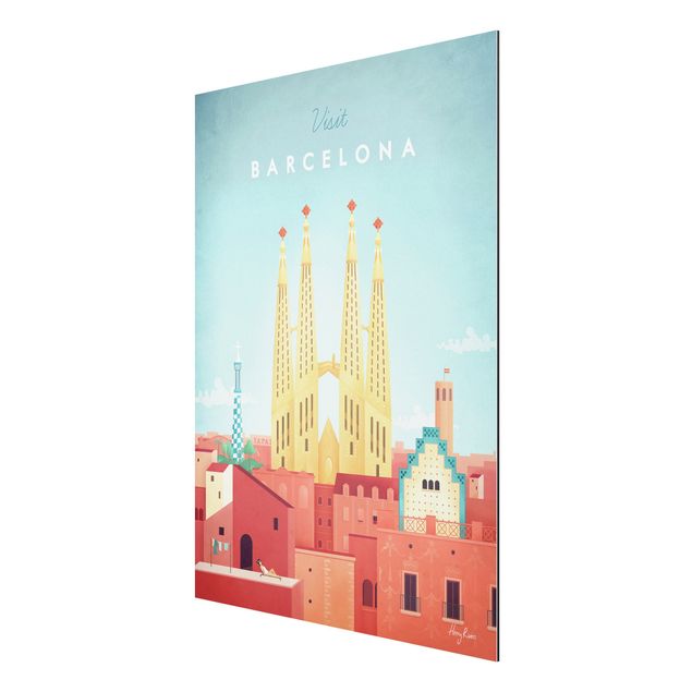 Tavlor konstutskrifter Travel Poster - Barcelona