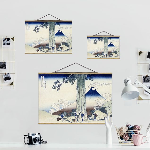 Tavlor arkitektur och skyline Katsushika Hokusai - Mishima Pass In Kai Province