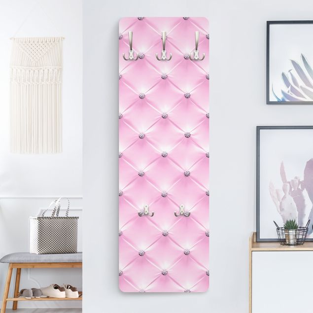 Klädhängare vägg mönster Diamond Light Pink Luxury