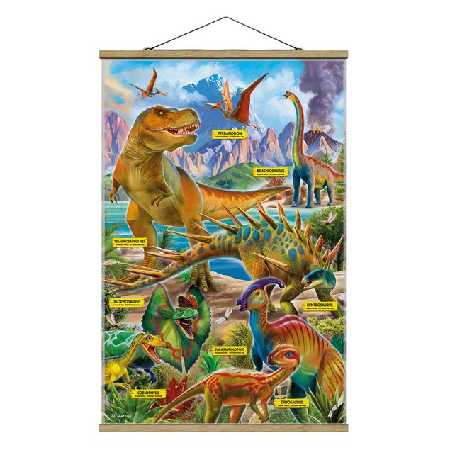 Tavlor färgglada The Dinosaurs Species
