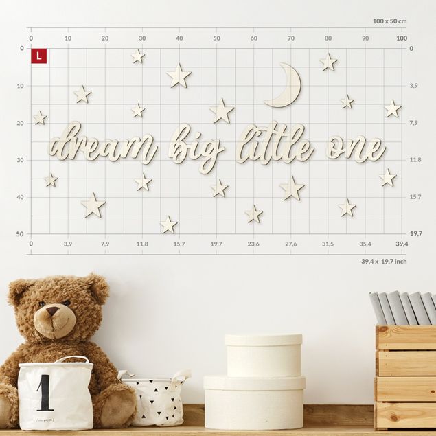 Tavlor ordspråk Dream big little one - Moon & Stars