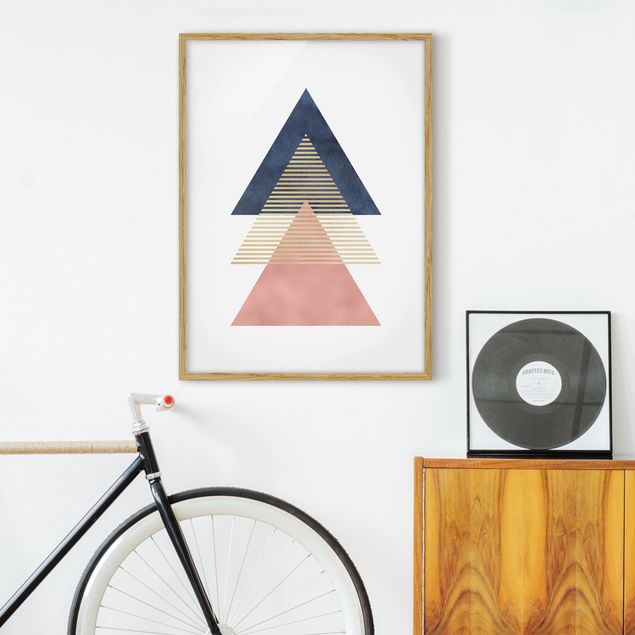 Tavlor med ram abstrakt Three Triangles