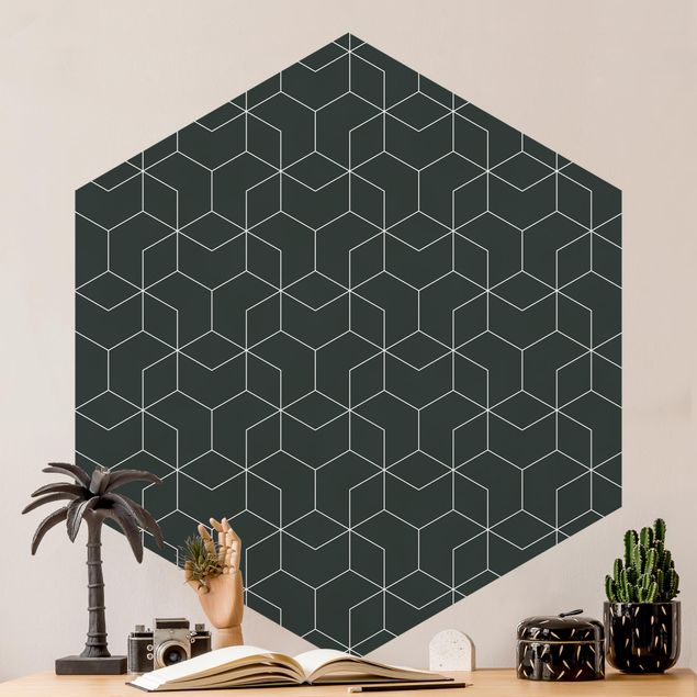 Kök dekoration Three-Dimensional Cube Pattern