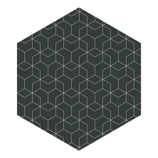Fototapeter svart Three-Dimensional Cube Pattern