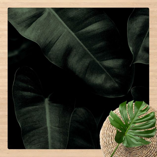 Mattor med skog Jungle Leaves Dark Green